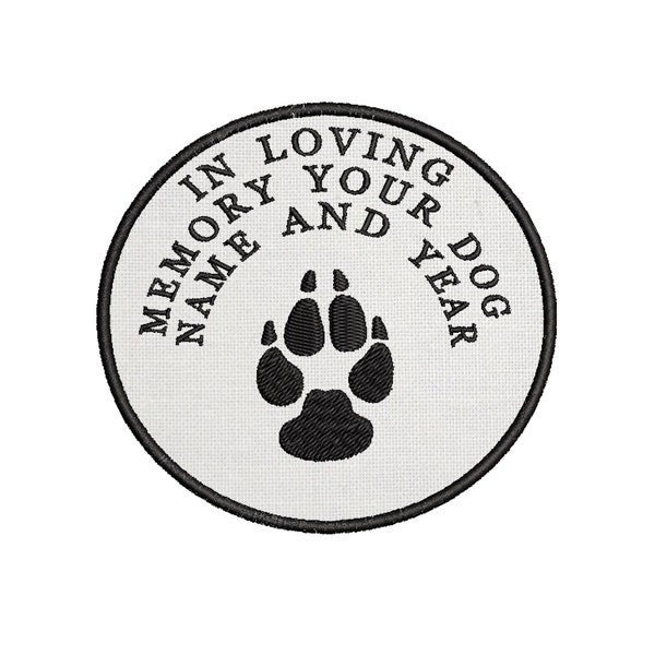 Dog RIP Custom Embroidered Patch Iron-On Applique, Cosplay Vest Clothing Badge Patch Animal Cosplay Applique Vest Clothes Badge Emblem Logo