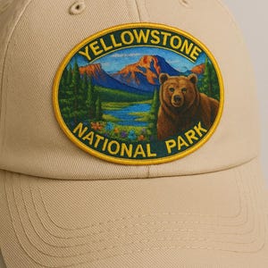 Iron-On Yellowstone Park Patch/Sew-On Applique for Jackets & Backpack/Clothing/Nature Badge/Hiking Patch/Camping Patch/Wild Animals/Souvenir