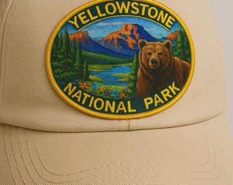 Iron-On Yellowstone Park Patch/Sew-On Applique for Jackets & Backpack/Clothing/Nature Badge/Hiking Patch/Camping Patch/Wild Animals/Souvenir
