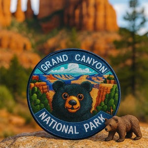 Iron-On Grand Canyon Park Patch/Sew-On Applique for Jackets & Backpack/Clothing/Nature Badge/Hiking Patch/Camping Patch/Souvenir Gift