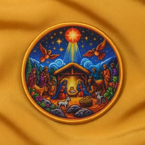 Krippen Aufnäher/Bibel Aufnäher/Bügelbild/Aufnäher Aufnäher für Jacken, Kleidung/Glauben Geschenk/Christlicher Aufnäher/Sonntagsschulabzeichen