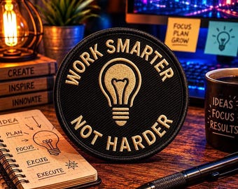 Patch voor ambachtslieden/werk slimmer, niet harder-patch/strijkpatch/aangepaste appliqué voor rugzakken, jassen, professionele patches