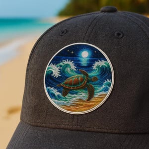 Sea Turtle Patch Embroidered Iron-On Sew-On Marine Animal Applique for Jackets Backpacks Bag Hat – Scuba Diver Gift Beachwear Ocean Badge