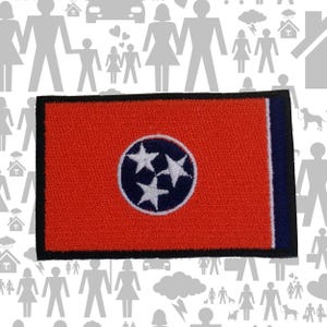 Tennessee State Flag Patch Embroidered DIY Iron-on/Sew-on Premium Applique Shoulder Uniform Vest Jacket Biker Club Military Veteran Explorer