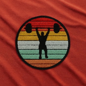 Parche de levantamiento de pesas/parche termoadhesivo/parche de gimnasio/aplique para coser en chaquetas, mochilas, bolsos, insignia de motivación para el fitness/levantamiento de pesas