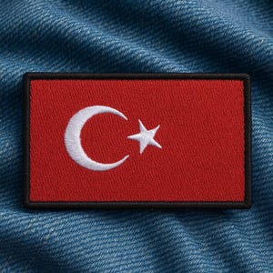 Parche termoadhesivo de la bandera de la República de Turquía, para chaleco de uniforme de hombro, chaqueta, viajes, club de motociclistas, veterano militar y explorador.