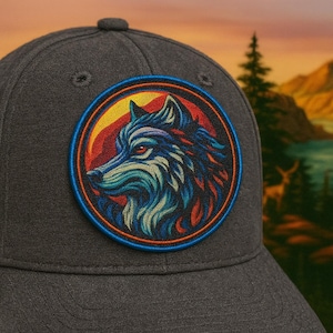 Toppa termoadesiva a forma di lupo alfa, con animale selvatico, per giacca, gilet, zaino, abbigliamento, distintivo della natura selvaggia, predatore feroce, spirito della natura