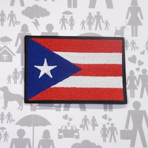 Puerto Rico Flag Patch Embroidered Iron-on/Sew-on Applique Shoulder Uniform Vest Jacket Costume Biker MC Club Military Veteran Explorer