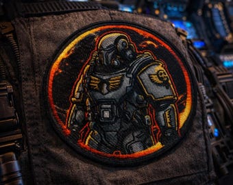 Space Soldier Patch Iron-On Sew-On Sci-Fi Armor Applique for Gamer Backpack Jacket Vest Cosplay Costume Tactical Battle Gear Warfighter