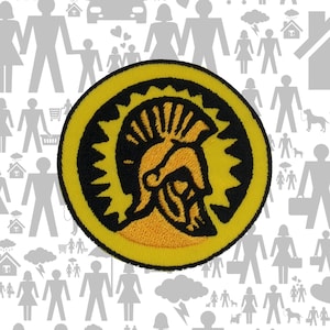 Spartan Helmet Patch Greek Warrior Embroidered Iron-On Sew-On Applique for Gamer Jacket Vest Backpack Cosplay Costume Tactical Gear Badge