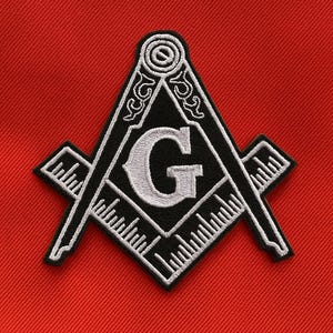 Freemason Patch/Iron-On Patch/Masonic Emblem/Fraternal Symbol/Square & Compass Masonic Gift/Sew-On Applique for Jacket, Vest, Backpacks