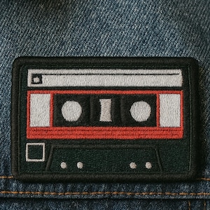 Iron-On Patch/Cassette Tape Patch/Music Patch Applique for Jacket & Backpacks, Festival Gear, Mixtape Lover, Vintage Retro Vibes