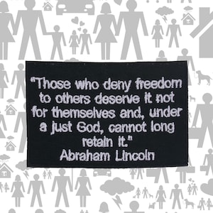Abraham Lincoln Quote Patch Embroidered Iron-On Sew-On Inspirational Applique for Jacket Vest Backpack, Motivational Message, Powerful Words