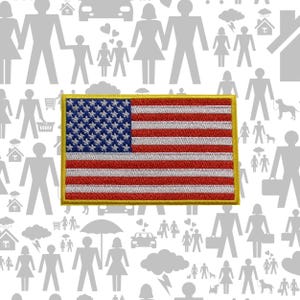 American USA US Flag Patch Embroidered Iron-on Applique Shoulder Uniform Vest Jacket, Travel, Biker MC Club Military Veteran Explorer