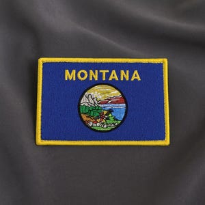Parche de la bandera del estado de Montana/Parche termoadhesivo/Aplique para coser DIY para uniformes de hombro, chalecos, chaquetas, parches de motociclista/parches de club de motociclistas/militares