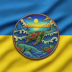 Sea Turtle Patch Iron-On Sew-On Marine Animal Applique for Jackets Backpacks Bag Hat – Scuba Diver Gift Beachwear Ocean Badge