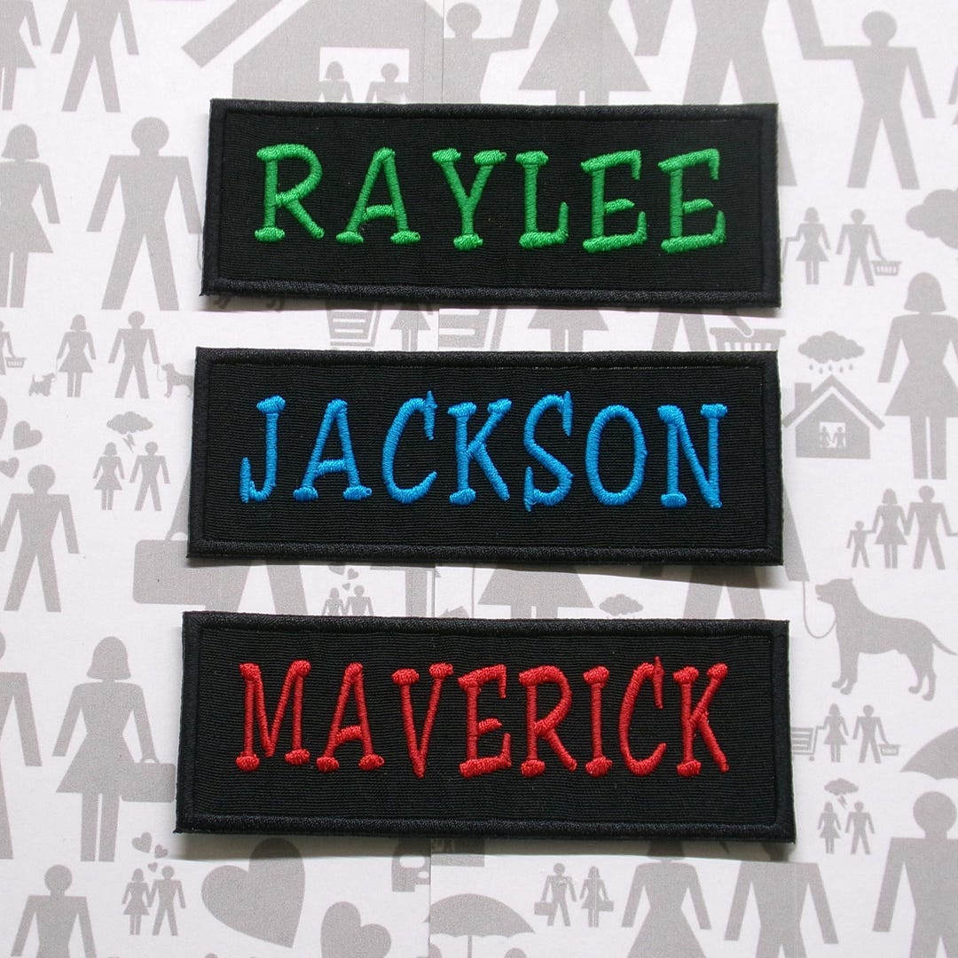 Packer Tag Name Custom Name Tag Patch Iron-on Personalized Embroidered Applique for ...