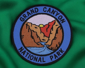 Grand Canyon Park Patch/Iron-On Patch/Embroidered Sew-On Applique for Backpack, Jacket, Forest Gear, Hiking Gift, Trail Decor, Nature Vibes