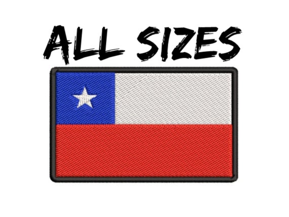 Écusson Brodé Drapeau Du Chili - Patch à Coudre 7x4.5cm, En Polyester | Pour Vêtements, Sacs, Customisation