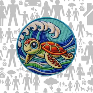 Sea Turtle Patch Embroidered Iron-On Sew-On Marine Animal Applique for Jackets Backpacks Bag Hat – Scuba Diver Gift Beachwear Ocean Badge