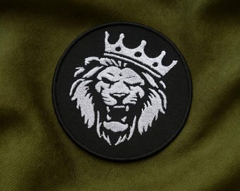 Lion Patch Iron-On/Sew-On Applique Vest Clothing Backpack Costume, King of The Jungle Cats Tiger Puma Jaguar Leopard Crest Logo