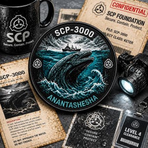SCP-3000 Monster Patch/Iron-On Patch/Paranormal Badge/Cryptid Creature/Gothic Badge/Sew-On Applique for Clothing Vest/Jacket Hats Backpack