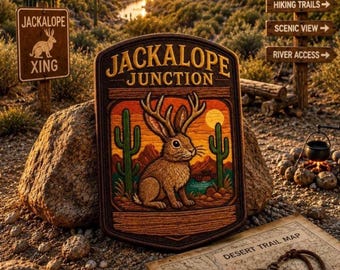 jackalope patch | jackalope embroidered patch | rabbit patch | jackalope gift | forest patch | nature patch | nature gift