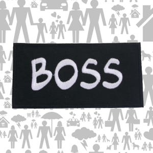 Boss Patch Embroidered Iron-On Sew-On Leadership Applique for Jacket Vest Backpack, Bold Statement, Confidence Gear, Personal Power Badge