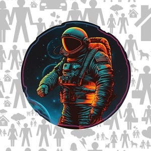 Space Astronaut Sticker Decal, Outer Space Decal, River Sticker for Truck Car Window Bumper Graphics Vinyl Sticker, Auto SUV RV Laptop