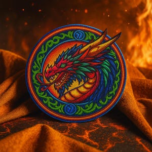 Iron-On Epic Dragon Patch/Sew-On Mythical Creature Applique for Jackets, Hats, Backpacks, Cosplay Costume/Geeks & Gamer/Fantasy/Nerd Gift