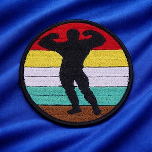 Bodybuilder Patch  Iron-On Sew-On Gym Applique for Jacket Vest Backpack Bag, Muscle Growth, Fitness Motivation, Strongman Badge