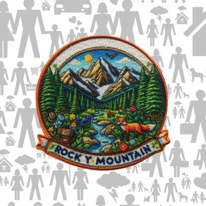 Iron-On Rocky Mountain Park Patch/Sew-On Applique for Jackets & Backpack/Clothing/Nature Badge/Hiking Patch/Camping Patch/Souvenir Gift