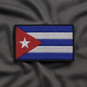 Parche de la bandera de Cuba / Parche termoadhesivo / Aplique para coser para uniforme, chaqueta, equipo / Recuerdo de viaje / Parche de motociclista / Club de motociclistas / Veterano militar