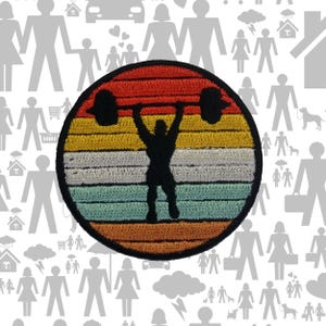 Weightlifting Patch Embroidered Iron-On Sew-On Gym Applique for Jacket Vest Backpack Bag, Fitness Motivation, Powerlifting Badge