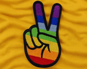 Toppa con simbolo della pace arcobaleno, da stirare e cucire, per abbigliamento, giacche, borse, zaini, distintivo hippie, vibrazioni boho, energia positiva