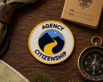Agency Citizenship Patch/Merit Badge/Scout Style Iron-On  Applique for Jackets, Backpacks/Camping Gear/Kids Patch/DIY Embroidery