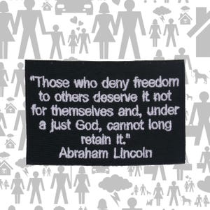 Abraham Lincoln Quote Patch Embroidered Iron-On Sew-On Inspirational Applique for Jacket Vest Backpack, Motivational Message, Powerful Words