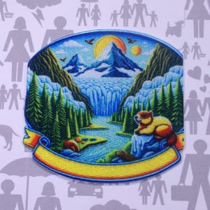 Beaver Patch Embroidered Iron-On Sew-On National Park Applique for Backpack Vest Jacket, Outdoor Adventure, Nature Gift, Wildlife Decor