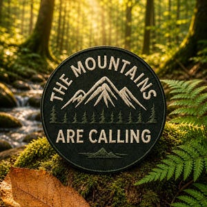 The Mountains Are Calling Patch/Camping Patch/Iron-On Patch/DIY Sew-On Applique for Backpacks, Jackets, Clothing, Outdoor Adventure Gifts