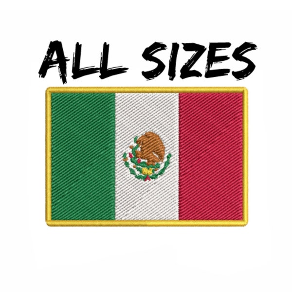 Mexican Flag Patch Embroidered Iron-on/Sew-on Applique Shoulder Uniform Vest Jacket Costume Biker MC Club Military Veteran Explorer Mexico