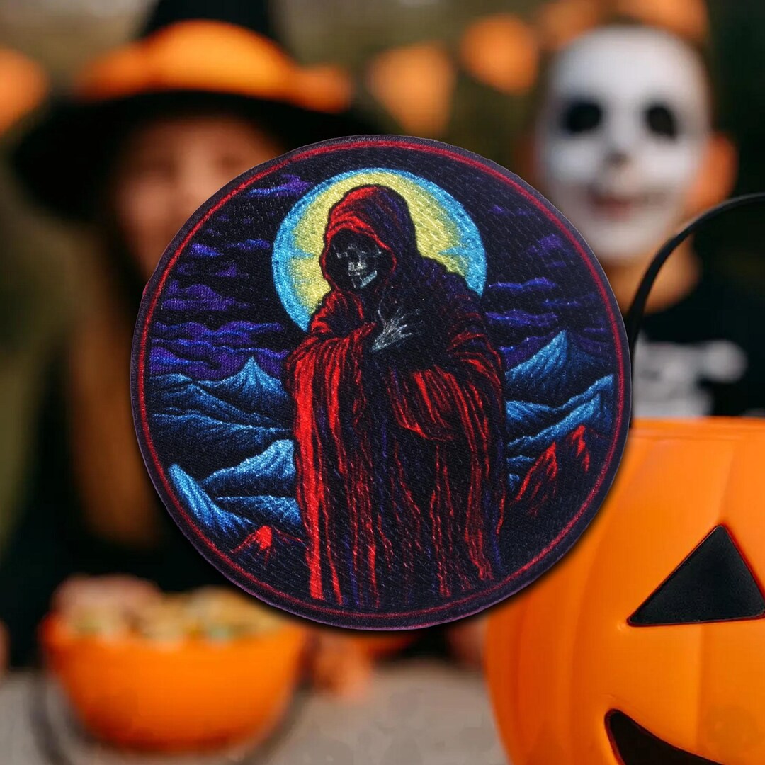 Grium Reeper Patch Grim Reaper Patch Iron on Sew on Applique for Clothing Jackets Vests ...