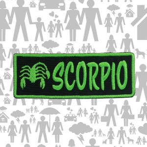 Scorpio Zodiac Sign Patch Embroidered Iron-On Badge for Clothing, Jackets, Vests, Backpacks, Horoscope Applique, Celestial, Constellation
