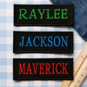 Parche personalizado con nombre/Parche termoadhesivo/Parche bordado personalizado/Aplique para coser para mochila, ropa, chaqueta/Actividades para exteriores/Insignia de nombre/Regalos/Parches