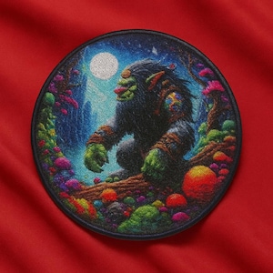 Troll Patch/Iron-On Patch/Fantasy Monster Gifts/Sew-On Applique for Jacket/Vest, Clothing, Backpack, Cosplay Costume, Magical Patches