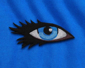 Mystical Eye Patch/Iron-On Patch/Festival Gear/Boho Vibes/Third Eye/Eyelashes/Embroidered Sew-On Applique for Clothes, Jacket, Backpack