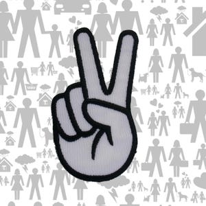Peace Sign Patch Embroidered Iron-On Sew-On Applique for Clothing Jackets Bags Backpacks, Hippie Boho Vibes, Positive Energy, Woodstock