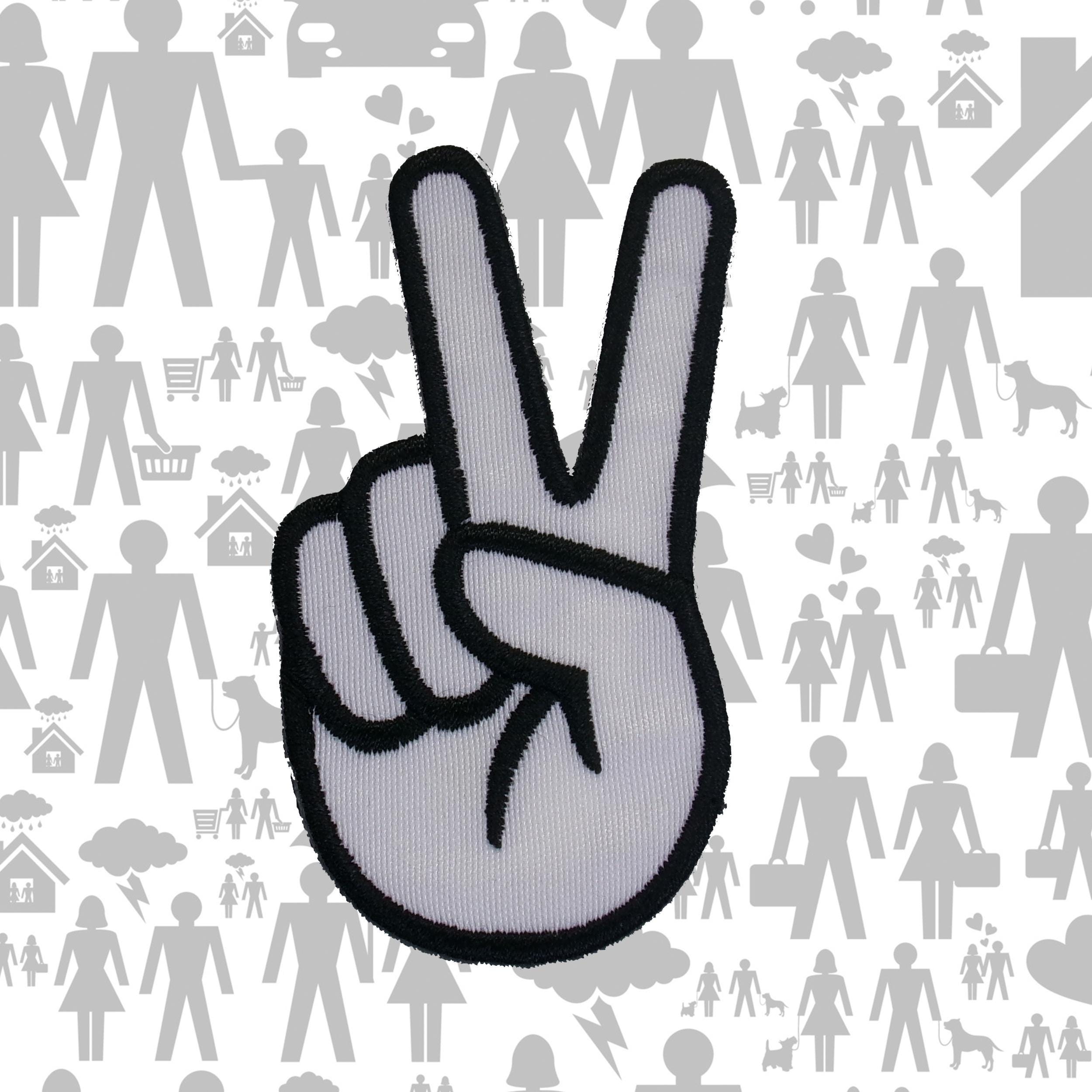Peace-Aufnäher Mit Friedenszeichen – Bestickt, 82x48 Mm, Zum Aufbügeln Oder Aufnähen, Waschbar Bis 90°C