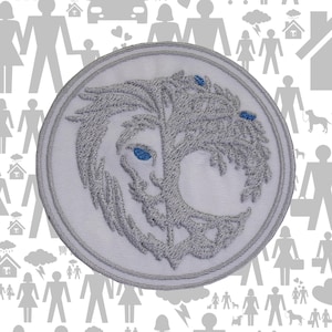 Löwen Logo Patch Gestickt Aufnäher zum Aufnähen für Kleidung Weste Kostüme Uniformen Cosplay, wilde Tiere, Afrika, Afrikaner, brüllend