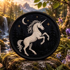 Unicorn Patch/Iron-On Patch/Myths & Legends/Fantasy Badge/Mythical Horses/Sew-On Applique for Clothing Vest/Jacket Hat Backpack