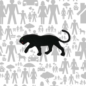 Panther Patch gestickt Bügelbild Wildtier Applikation für Jacke Weste Rucksack Kleidung, Raubtier, Outdoor Entdecker, Dschungel Geist